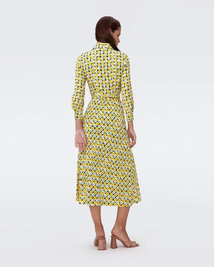 Women Tori Wrap Dress Tiny Maypole Yellow DVF Dresses