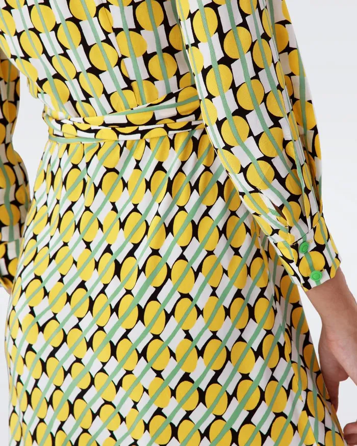 Women Tori Wrap Dress Tiny Maypole Yellow DVF Dresses