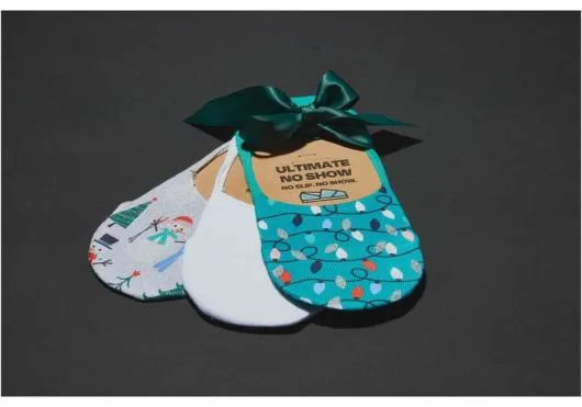Women Ultimate No Show Socks Snowman 3 Pack Holiday Multi Snowmen TOMS Socks