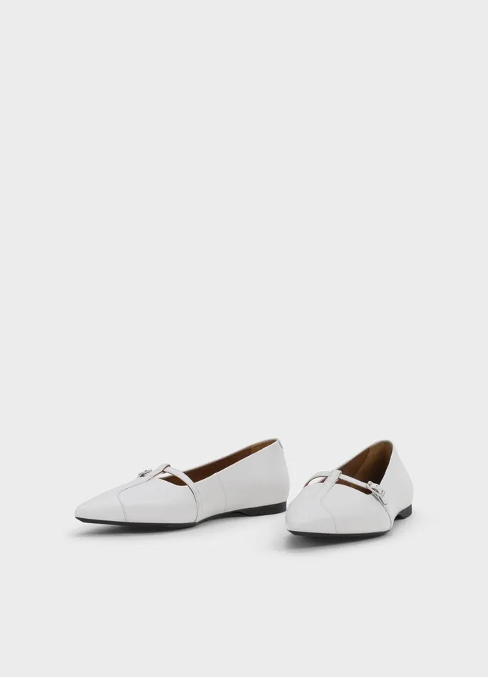 Women Vagabond Ballet Flats HERMINE SHOES White Leather