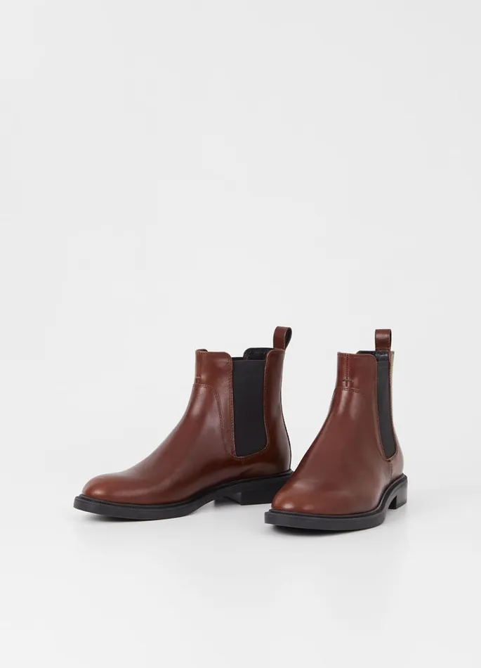 Women Vagabond Boots AMINA BOOTS Brown Leather