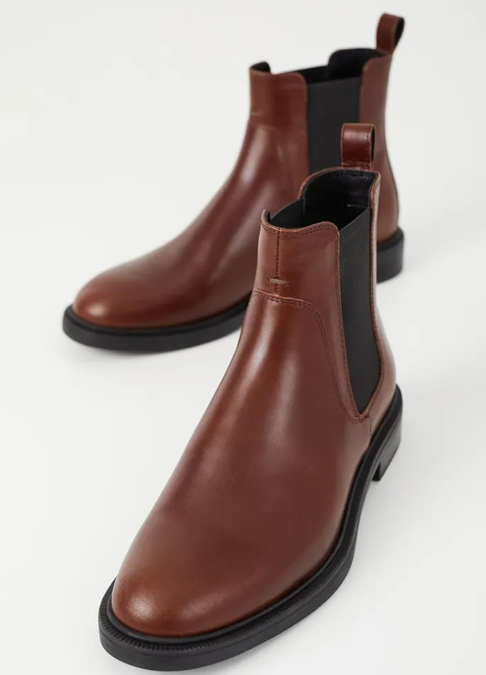 Women Vagabond Boots AMINA BOOTS Brown Leather