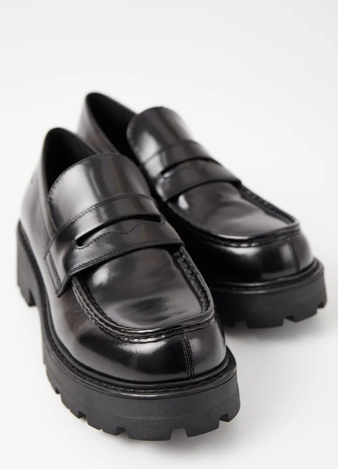 Women Vagabond Loafers COSMO 20 LOAFER Black Polished Leather