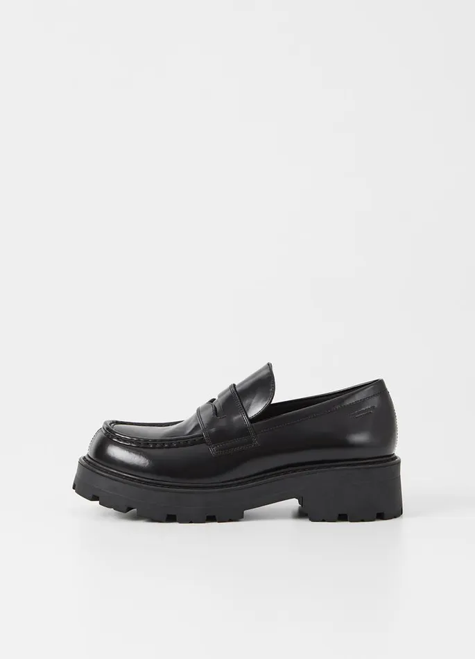 Women Vagabond Loafers COSMO 20 LOAFER Black Polished Leather