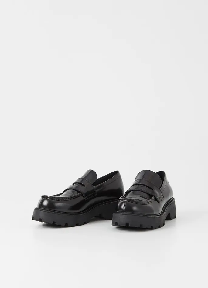Women Vagabond Loafers COSMO 20 LOAFER Black Polished Leather