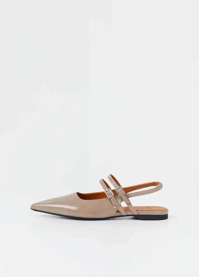 Women Vagabond Slingbacks HERMINE SHOES Light Brown Patent Leather
