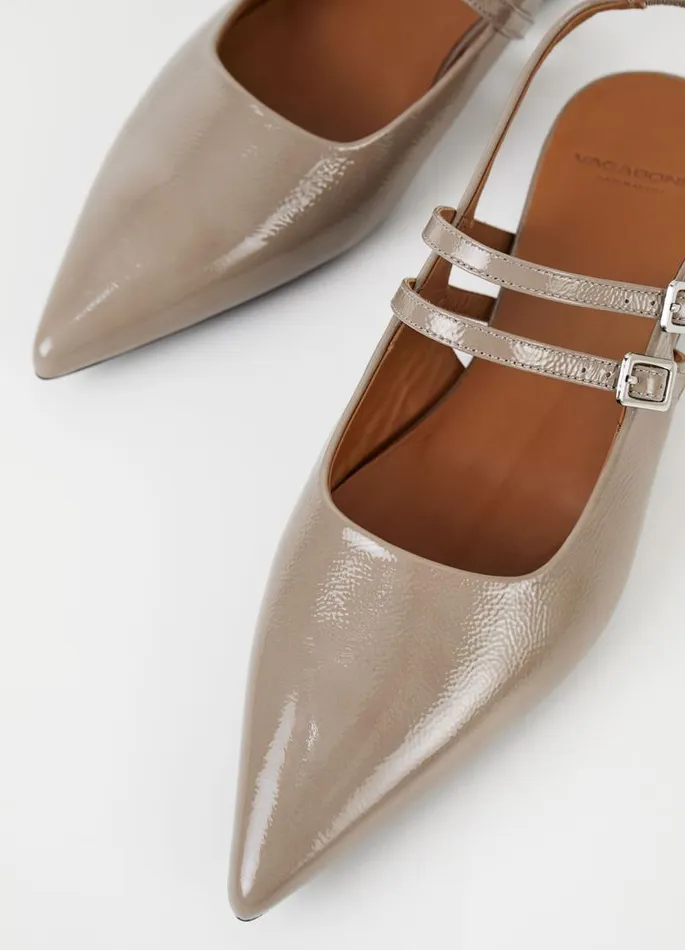 Women Vagabond Slingbacks HERMINE SHOES Light Brown Patent Leather