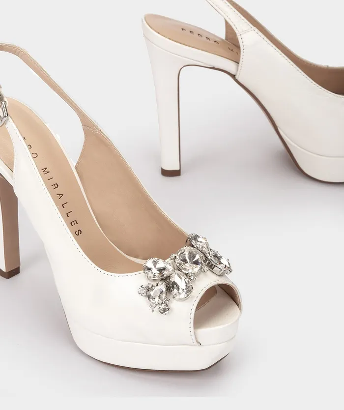 Women Venecia White 8211 Heeled Sandals Pedro Miralles