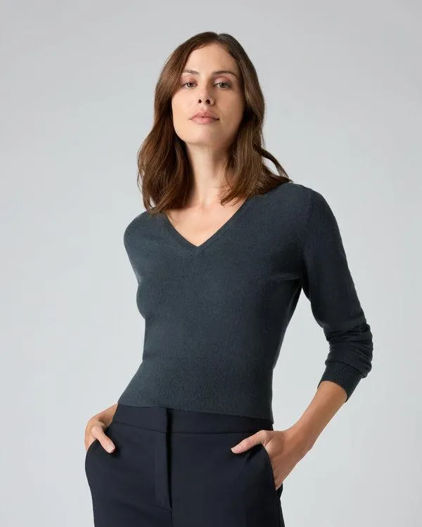 Women Women039s Crop V Neck Cashmere SweaterIn Grigio Blue Grigio Blue NPeal V Necks Women Women039s Crop V Neck Cashmere SweaterIn Grigio Blue Grigio Blue NPeal V Necks