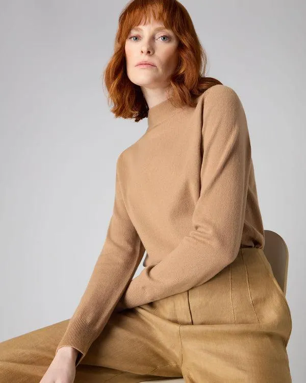 Women Women039s Funnel Neck Cashmere SweaterIn Sahara Brown Sahara Brown NPeal Turtle Necks Women Women039s Funnel Neck Cashmere SweaterIn Sahara Brown Sahara Brown NPeal Turtle Necks