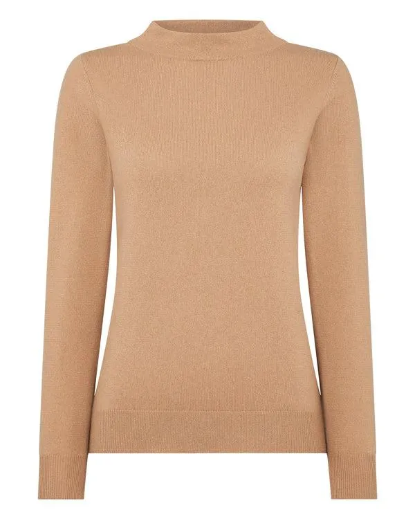 Women Women039s Funnel Neck Cashmere SweaterIn Sahara Brown Sahara Brown NPeal Turtle Necks