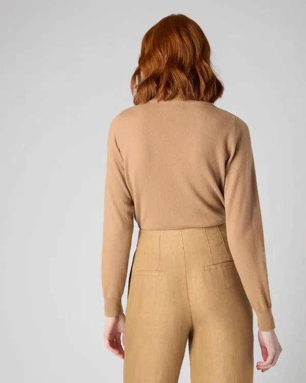 Women Women039s Funnel Neck Cashmere SweaterIn Sahara Brown Sahara Brown NPeal Turtle Necks