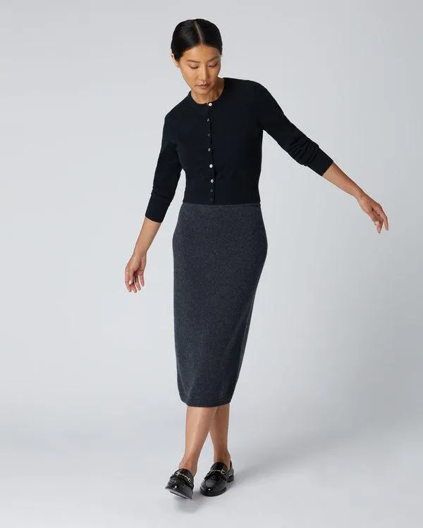 Women Women039s Long Sleeve Cropped Cashmere CardiganIn Black Black NPeal Cardigans