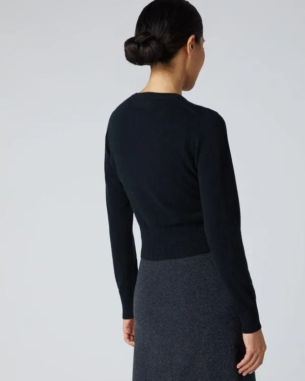 Women Women039s Long Sleeve Cropped Cashmere CardiganIn Black Black NPeal Cardigans