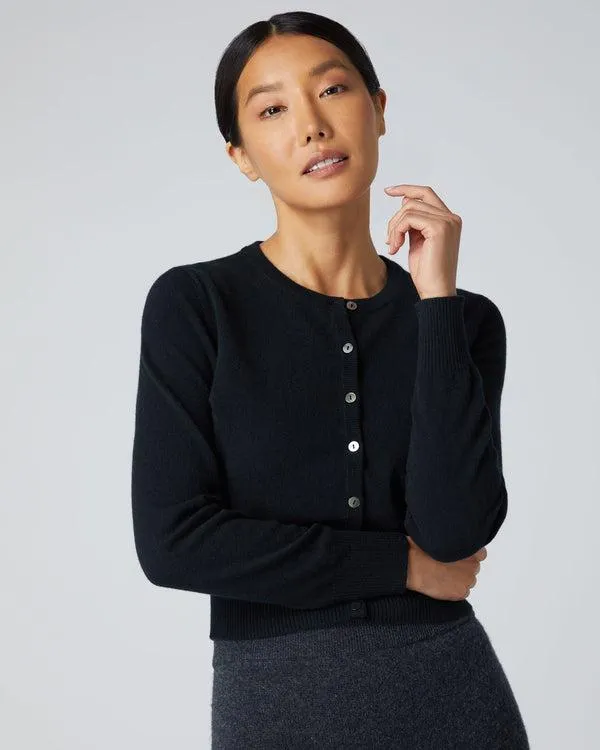 Women Women039s Long Sleeve Cropped Cashmere CardiganIn Black Black NPeal Cardigans