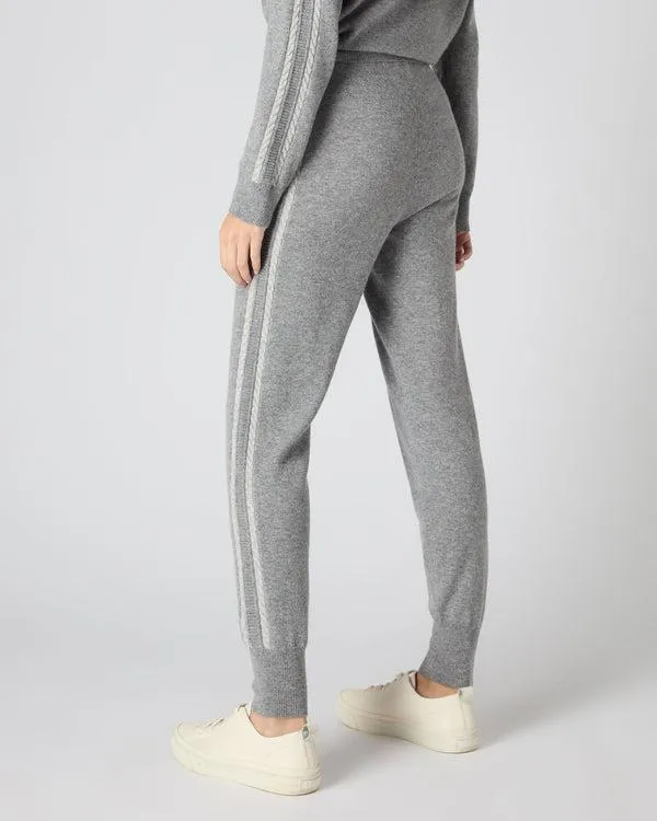 Women Women039s Lurex Detail Cashmere JoggerIn Flannel Grey Flannel Grey NPeal Leggings and Trousers