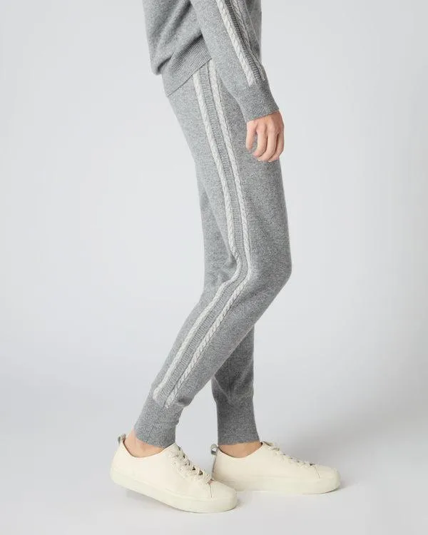 Women Women039s Lurex Detail Cashmere JoggerIn Flannel Grey Flannel Grey NPeal Leggings and Trousers