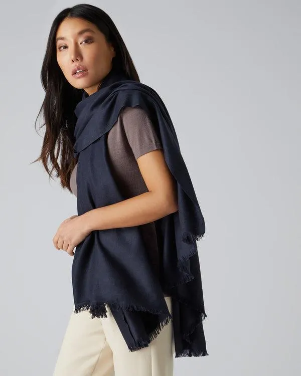 Women Women039s Pashmina Cashmere ShawlIn Navy Blue Navy Blue NPeal Pashminas Wraps and Shawls