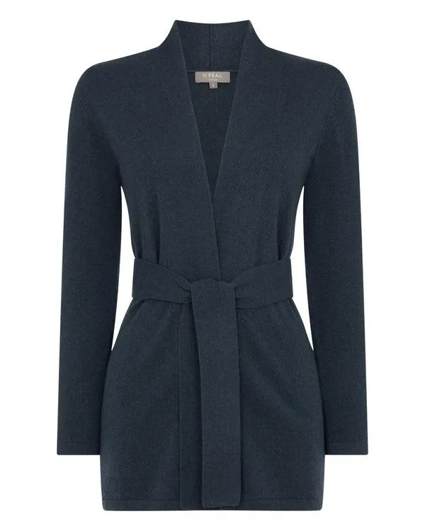 Women Women039s Relaxed Belted Cashmere CardiganIn Grigio Blue Grigio Blue NPeal Cardigans