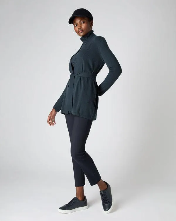 Women Women039s Relaxed Belted Cashmere CardiganIn Grigio Blue Grigio Blue NPeal Cardigans