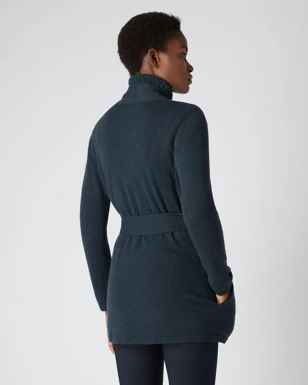 Women Women039s Relaxed Belted Cashmere CardiganIn Grigio Blue Grigio Blue NPeal Cardigans