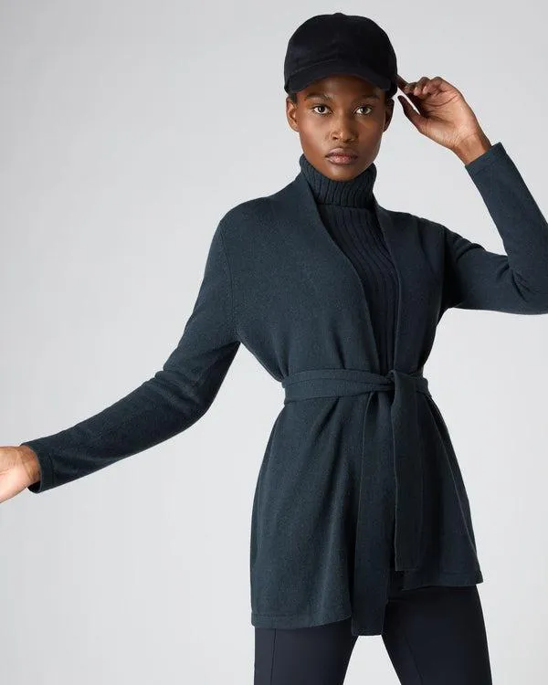 Women Women039s Relaxed Belted Cashmere CardiganIn Grigio Blue Grigio Blue NPeal Cardigans