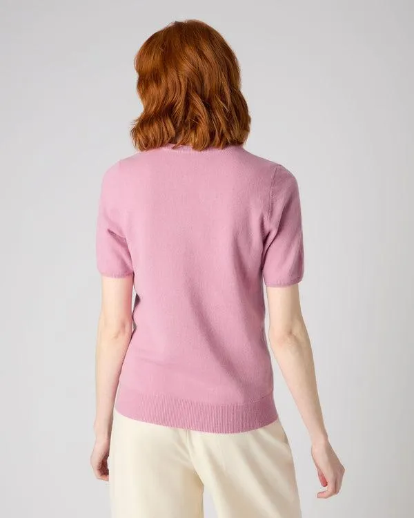 Women Women039s Round Neck Cashmere T ShirtIn Burano Pink Burano Pink NPeal Tops and Tshirts