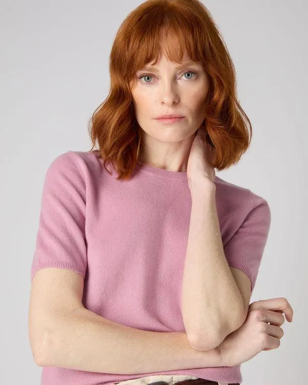 Women Women039s Round Neck Cashmere T ShirtIn Burano Pink Burano Pink NPeal Tops and Tshirts