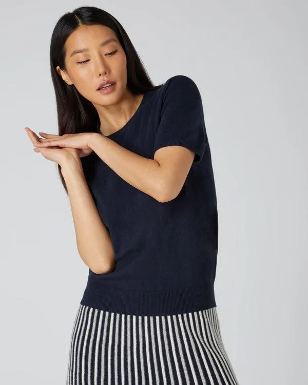 Women Women039s Round Neck Cashmere T ShirtIn Navy Blue Navy Blue NPeal Tops and Tshirts Women Women039s Round Neck Cashmere T ShirtIn Navy Blue Navy Blue NPeal Tops and Tshirts