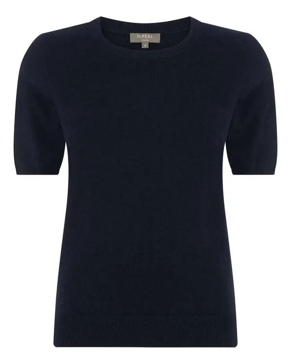 Women Women039s Round Neck Cashmere T ShirtIn Navy Blue Navy Blue NPeal Tops and Tshirts