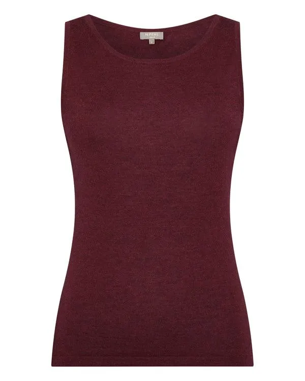 Women Women039s Superfine Cashmere Shell TopIn Burgundy Red Burgundy Red NPeal Tops and Tshirts