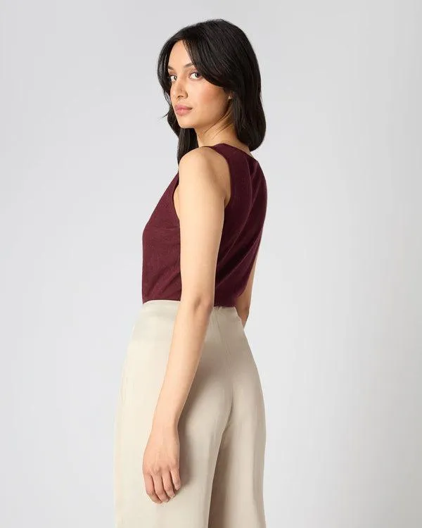 Women Women039s Superfine Cashmere Shell TopIn Burgundy Red Burgundy Red NPeal Tops and Tshirts