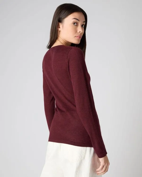 Women Women039s Superfine Long Sleeve Cashmere TopIn Burgundy Red Burgundy Red NPeal Tops and Tshirts
