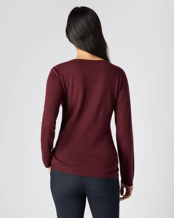 Women Women039s Superfine V Neck Cashmere SweaterIn Burgundy Red Burgundy Red NPeal V Necks