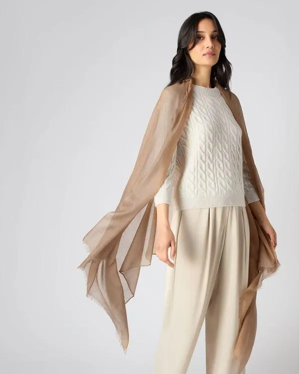 Women Women039s Ultrafine Pashmina Cashmere ShawlIn Dark Tan Brown Dark Tan Brown NPeal Pashminas Wraps and Shawls