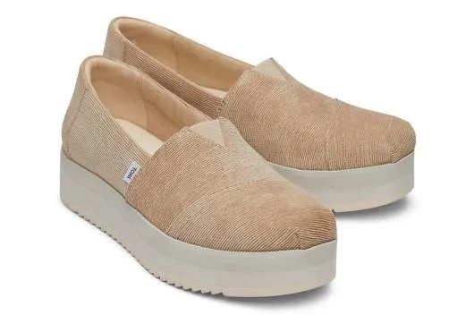 Women WomenAlpargata Oatmeal Corduroy Midform Espadrille Corduroy Oatmeal TOMS Espadrilles