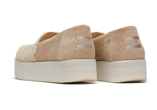 Women WomenAlpargata Oatmeal Corduroy Midform Espadrille Corduroy Oatmeal TOMS Espadrilles