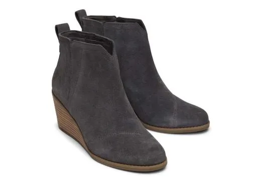 Women WomenClare Forged Iron Suede Wedge Boot Forged Iron TOMS Boots and Booties
