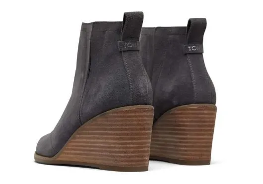 Women WomenClare Forged Iron Suede Wedge Boot Forged Iron TOMS Boots and Booties