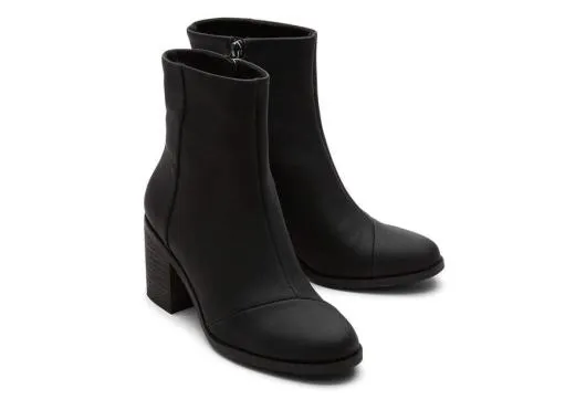 Women WomenEvelyn Black Leather Heeled Boot Leather Black TOMS Boots and Booties