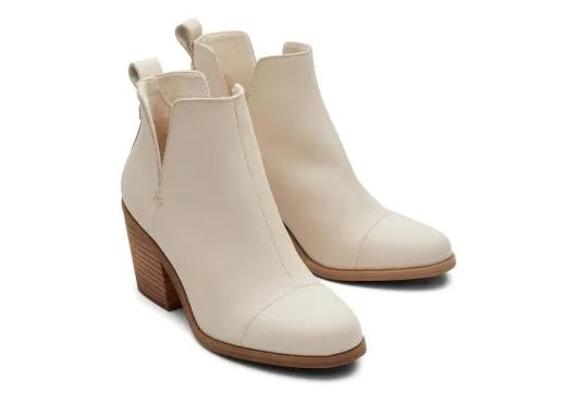 Women WomenEverly Beige Leather Cutout Heeled Boot Beige Leather TOMS Boots and Booties