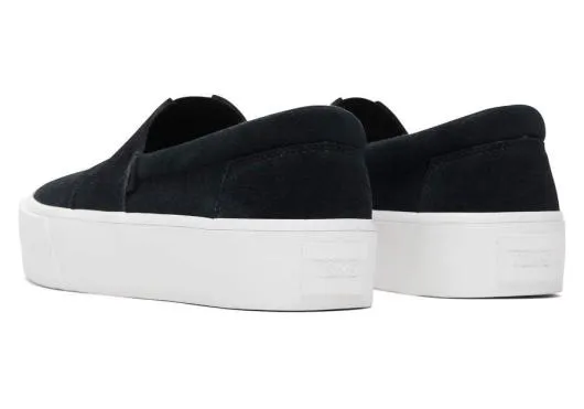 Women WomenFenix Platform Black Suede Slip On Sneaker Suede Black TOMS Platforms