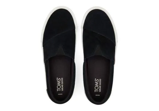 Women WomenFenix Platform Black Suede Slip On Sneaker Suede Black TOMS Platforms