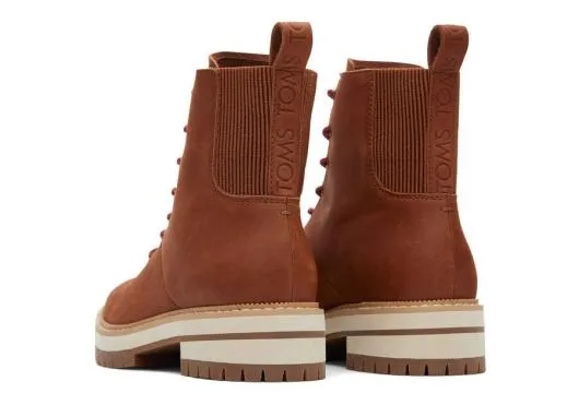 Women WomenFrankie Brown Water Resistant LaceUp Boot Dark Brown TOMS Boots and Booties