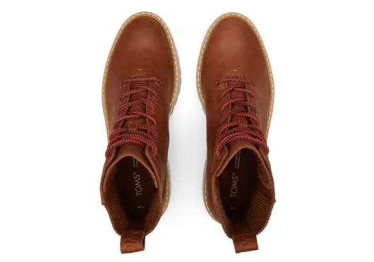 Women WomenFrankie Brown Water Resistant LaceUp Boot Dark Brown TOMS Boots and Booties