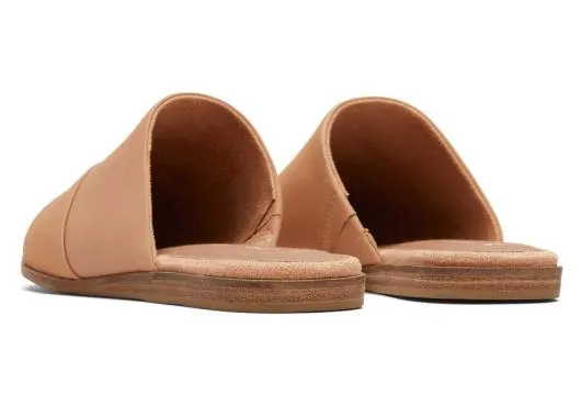 Women WomenJade Tan Leather Slip On Flat Honey TOMS Flats