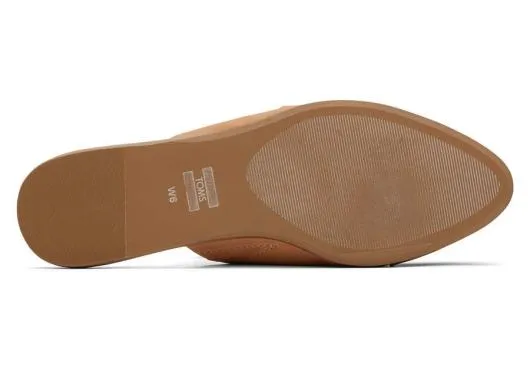 Women WomenJade Tan Leather Slip On Flat Honey TOMS Flats