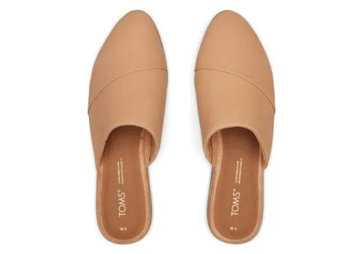 Women WomenJade Tan Leather Slip On Flat Honey TOMS Flats