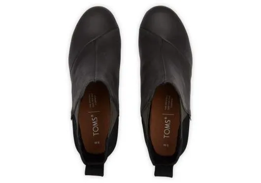 Women WomenKelsey Wedge Bootie Black Leather TOMS Boots and Booties