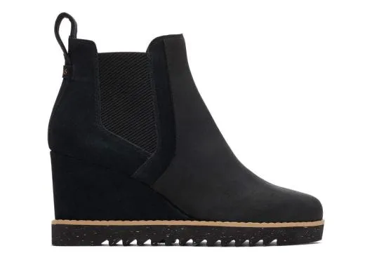 Women WomenMaddie Black Leather Wedge Boot Black TOMS Boots and Booties